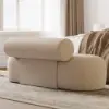 53"W Modern Boucle Bedroom Bench Chaise Lounge with Back