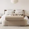 53"W Modern Boucle Bedroom Bench Chaise Lounge with Back