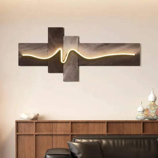 Golden Wave LED Wall Art – USB Powered (1200mm)