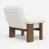 Boucle Solid Wood Accent Chair with Ottoman