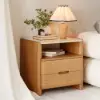 Arvona Modern Natural Wooden 2-Drawer Nightstand with Sintered Stone Top