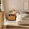 Arvona Modern Natural Wooden 2-Drawer Nightstand with Sintered Stone Top