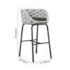 7-Piece Outdoor Sintered Stone & Aluminium Bar Dining Set with 6 Bar Stools in Light Grey