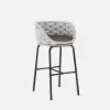 7-Piece Outdoor Sintered Stone & Aluminium Bar Dining Set with 6 Bar Stools in Light Grey