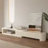 Velar 180 - 290 cm Extendable Fluted TV Unit with Sintered Stone Top & 3 Drawers – Multilayer PlyWood