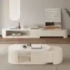 Velar 120 - 170 cm Extendable Fluted Coffee Table with Sintered Stone Top & Storage – AUD-H1715