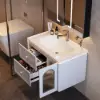 Picture of 800mm Modern Floating LED Bathroom Vanity with Ribbed Glass Door & Drawers