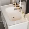 Picture of 800mm Modern Floating LED Bathroom Vanity with Ribbed Glass Door & Drawers