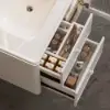 Picture of 800mm Modern Floating LED Bathroom Vanity with Ribbed Glass Door & Drawers