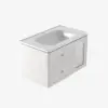 Picture of 800mm Modern Floating LED Bathroom Vanity with Ribbed Glass Door & Drawers