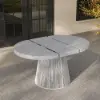 5 Pieces Extendable Outdoor Dining Set & Round Dining Table with 4 Woven Armchairs