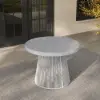 5 Pieces Extendable Outdoor Dining Set & Round Dining Table with 4 Woven Armchairs