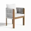 5 Pieces Extendable Outdoor Dining Set & Round Dining Table with 4 Woven Armchairs