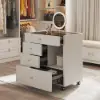 Picture of Selvo Saddle Leather Walk-In Closet Island Jewellery Dresser with Glass Top – AUD-H1718