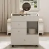 Picture of Selvo Saddle Leather Walk-In Closet Island Jewellery Dresser with Glass Top – AUD-H1718