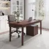 China Style Walnut Ash Wood Home Office Desk with 6 Drawers (62.9")