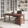 China Style Walnut Ash Wood Home Office Desk with 6 Drawers (62.9")