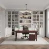 China Style Walnut Ash Wood Home Office Desk with 6 Drawers (62.9")