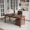 China Style Walnut Ash Wood Home Office Desk with 6 Drawers (62.9")