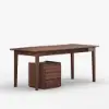 China Style Walnut Ash Wood Home Office Desk with 6 Drawers (62.9")