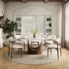 Halven 53" Sintered Stone Round Dining Table with Stainless Base Seats 4-6 People