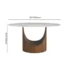 Halven 53" Sintered Stone Round Dining Table with Stainless Base Seats 4-6 People