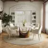 Halven 53" Sintered Stone Round Dining Table with Stainless Base Seats 4-6 People