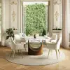 Halven 53" Sintered Stone Round Dining Table with Stainless Base Seats 4-6 People