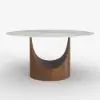 Halven 53" Sintered Stone Round Dining Table with Stainless Base Seats 4-6 People