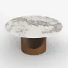 Halven 53" Sintered Stone Round Dining Table with Stainless Base Seats 4-6 People
