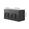Arune 180cm Modern Black Kitchen Island with Glass Doors, LED Light Strip， Ample Storage