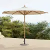 Tevara Sun Shades Central Pillar Umbrellas in White for Outdoor Patio
