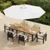 Tevara Sun Shades Central Pillar Umbrellas in White for Outdoor Patio