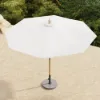 Tevara Sun Shades Central Pillar Umbrellas in White for Outdoor Patio