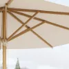 Tevara Sun Shades Central Pillar Umbrellas in White for Outdoor Patio