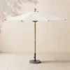 Tevara Sun Shades Central Pillar Umbrellas in White for Outdoor Patio
