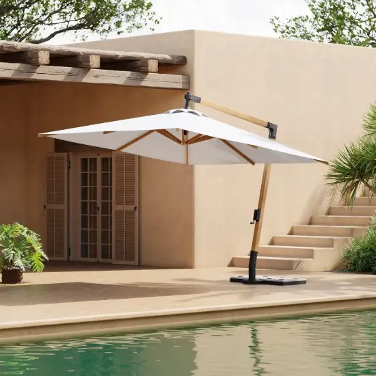 Tevara 300 cm Offset Cantilever Patio Umbrella in White