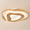 Nordic Oak Wood Flush Mount LED Irregular Shape Ceiling Light