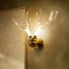Resin Deer Antler Golden Art Deco LED Wall Sconce