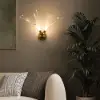 Resin Deer Antler Golden Art Deco LED Wall Sconce