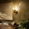 Resin Deer Antler Golden Art Deco LED Wall Sconce