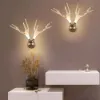 Resin Deer Antler Golden Art Deco LED Wall Sconce