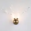 Resin Deer Antler Golden Art Deco LED Wall Sconce