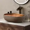 480mm Oval Ceramic Bathroom Sink – Matte Glazed Vessel Sink