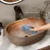 480mm Oval Ceramic Bathroom Sink – Matte Glazed Vessel Sink