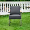 Tevara 8 Pieces Rectangle Wood & Aluminium Outdoor Patio Dining Set with Central Pillar Umbrella