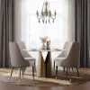 120 cm Sintered Stone Round Dining Table with Carbon Steel Base Seats 2-4 People