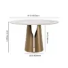 120 cm Sintered Stone Round Dining Table with Carbon Steel Base Seats 2-4 People