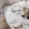 120 cm Sintered Stone Round Dining Table with Carbon Steel Base Seats 2-4 People