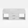 Modern 90 cm Floating Single Bathroom Vanity with Sink, Sintered Stone Top – White